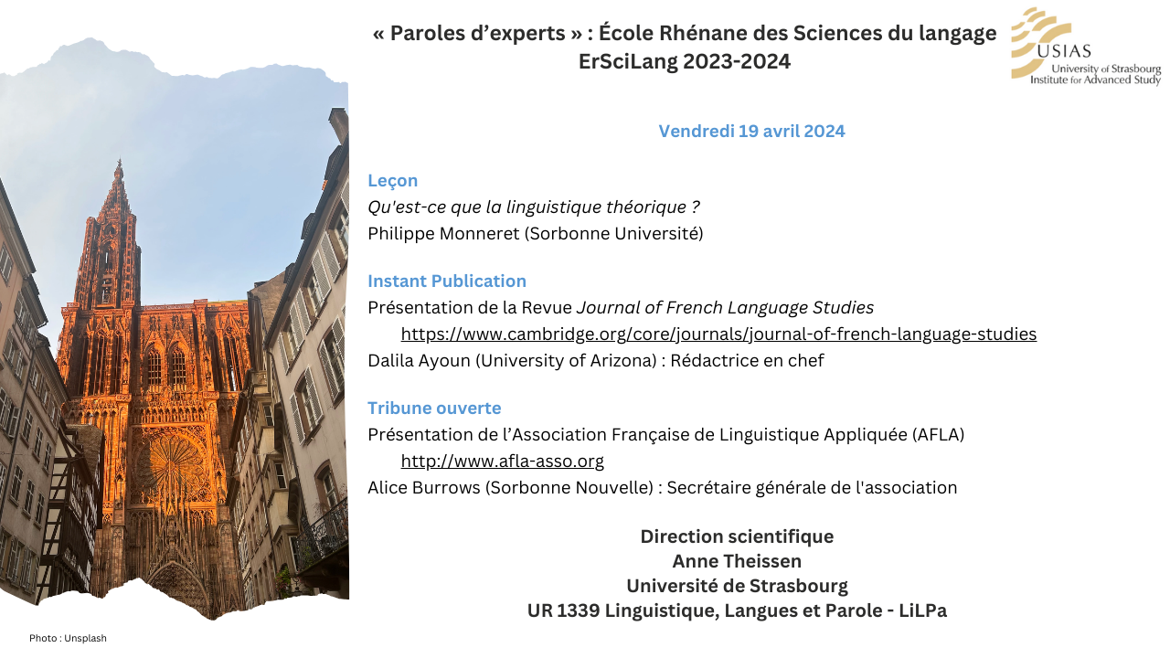 « Paroles d’experts » : École Rhénane des Sciences du langage