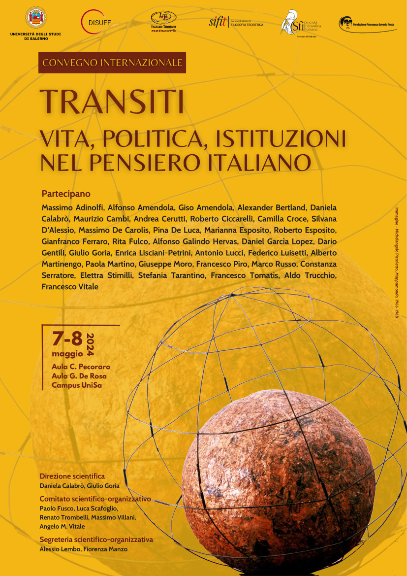 Transiti, Vita, politica, istituzioni nel pensiero italiano