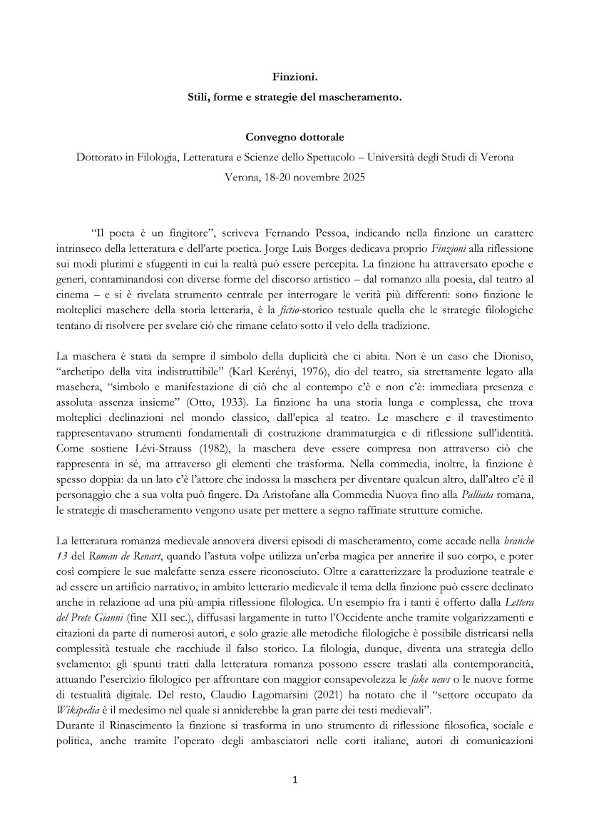 Finzioni. Stili, forme e strategie del mascheramento
