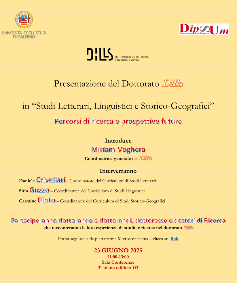Presentazione del dottorato Dills