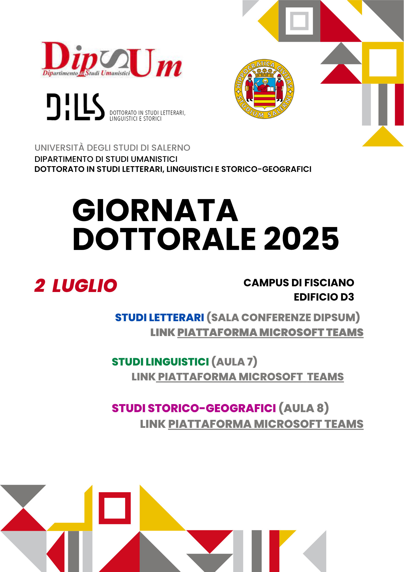 Giornata dottorale del DILLS 2025