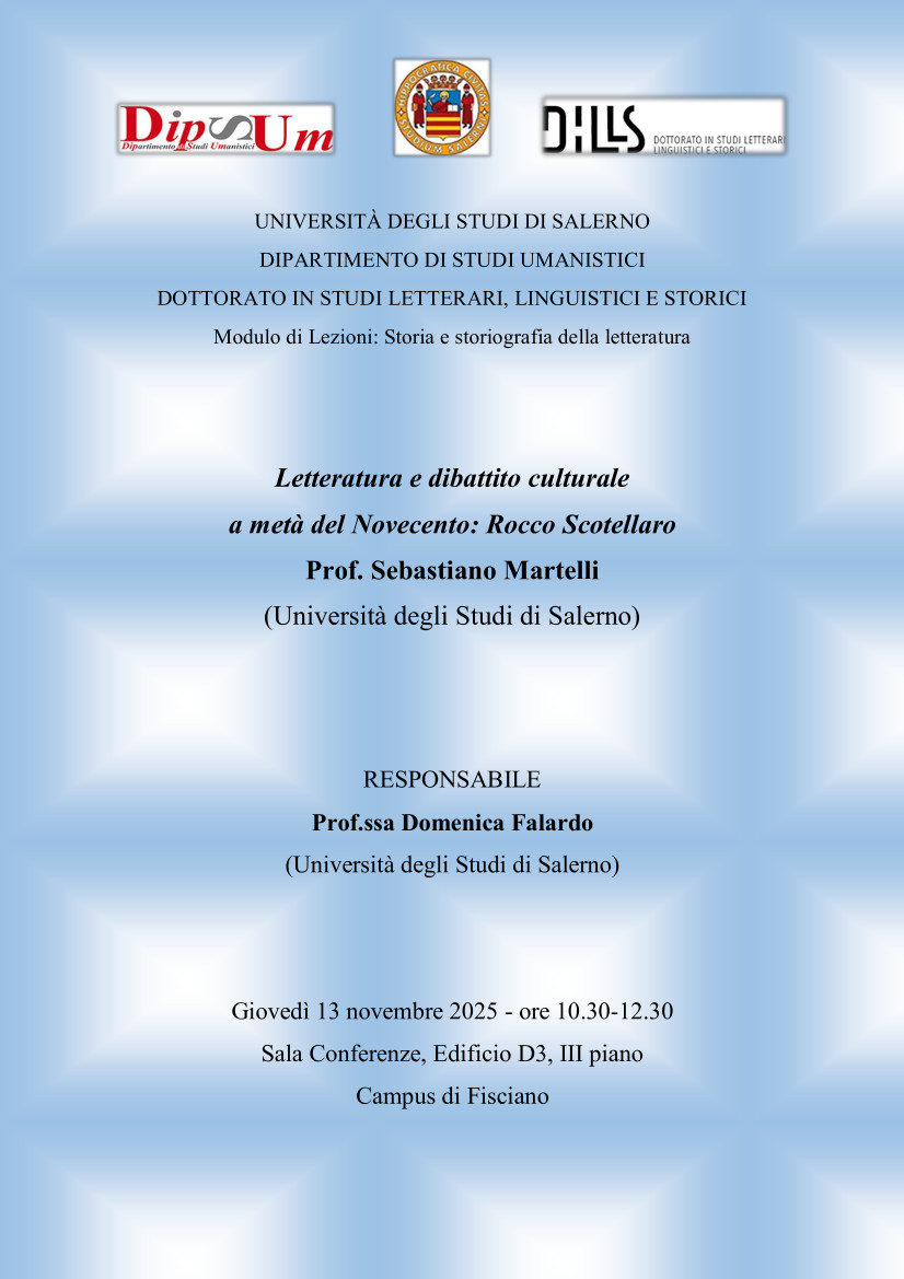 Letteratura e dibattito culturale a metà del Novecento: Rocco Scotellaro