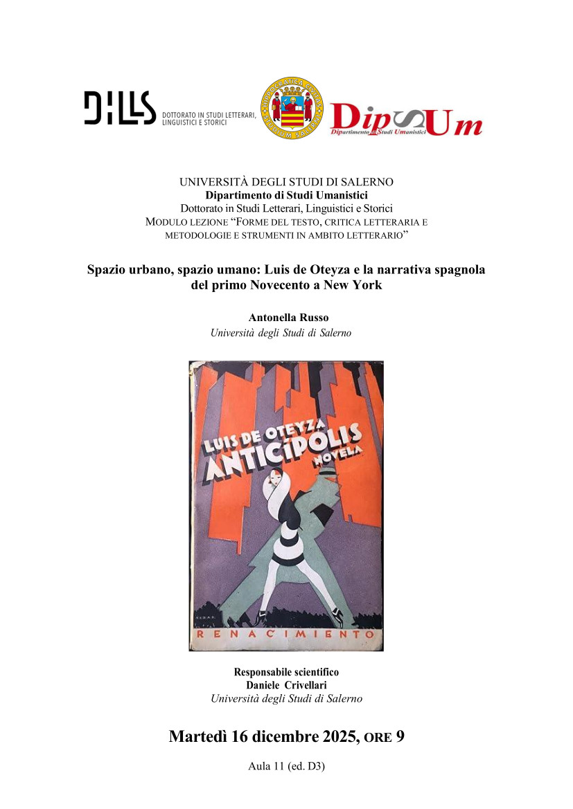Spazio urbano, spazio umano: Luis de Oteyza e la narrativa spagnola del primo Novecento a New York
