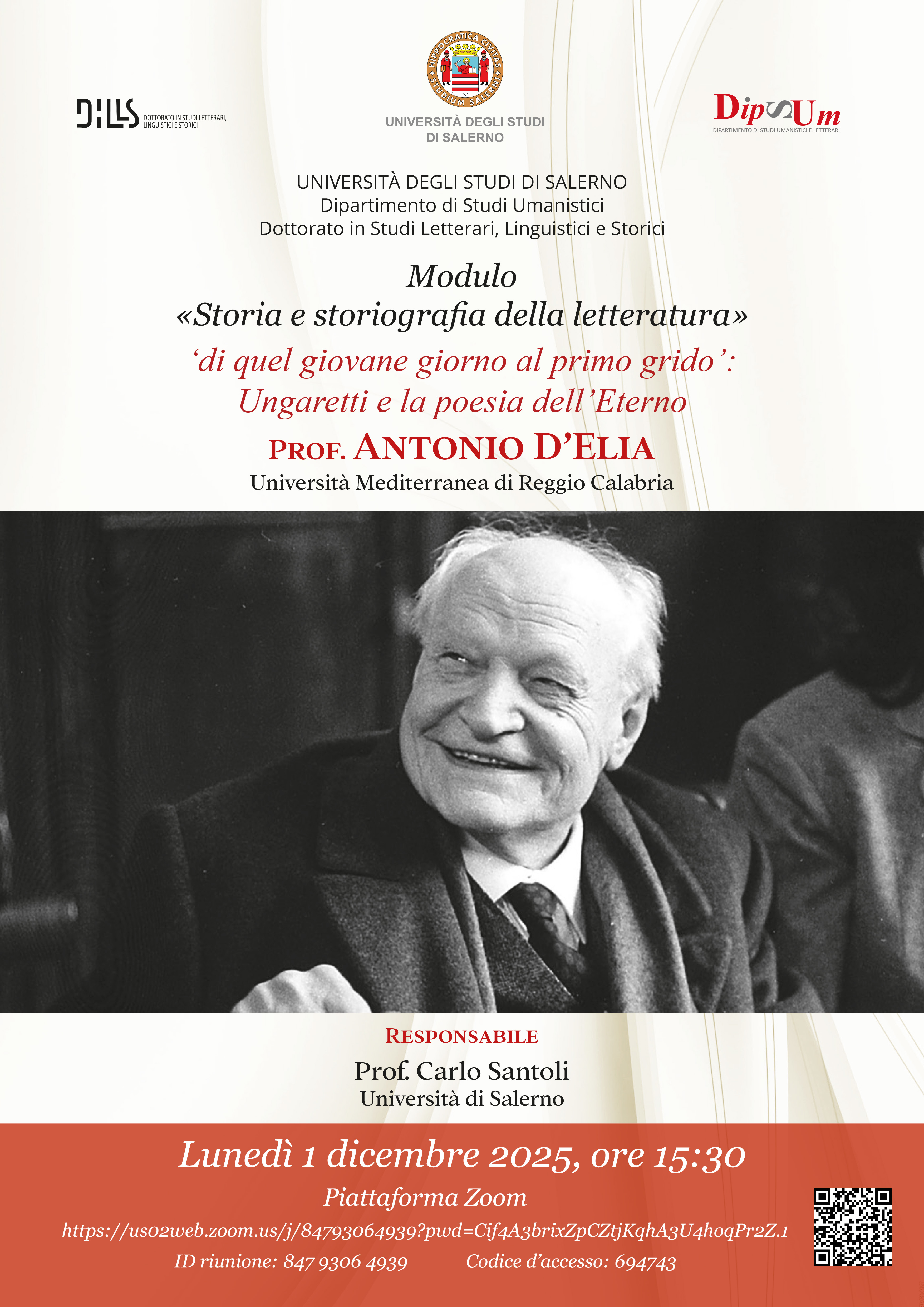 ‘di quel giovane giorno al primo grido’: Ungaretti e la poesia dell’Eterno