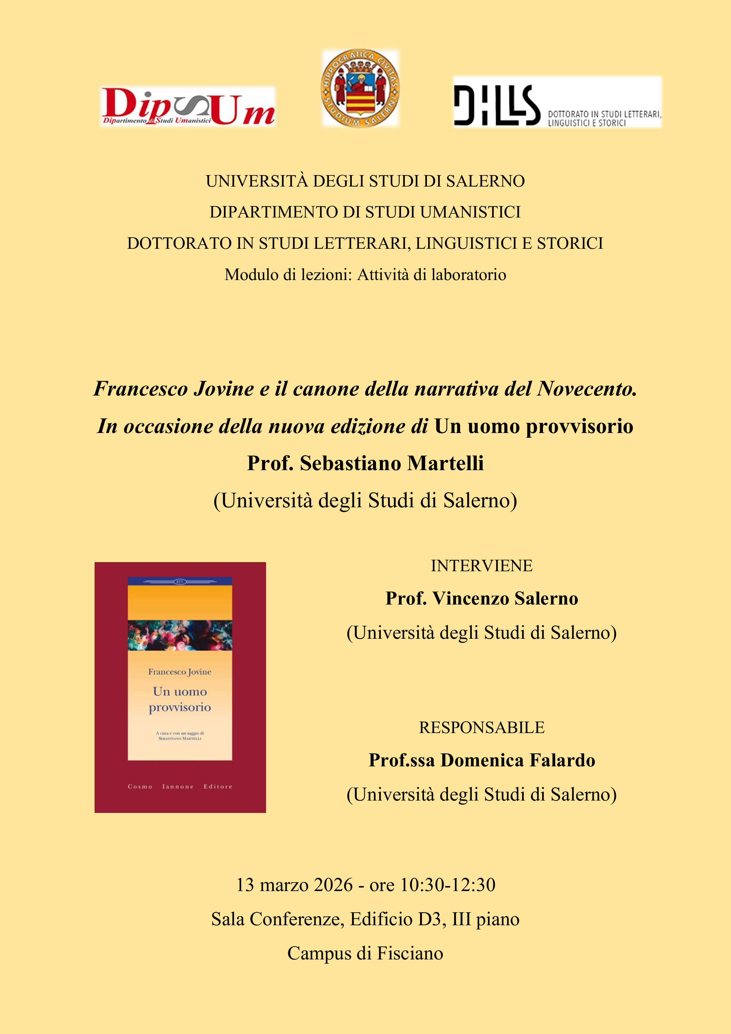 Francesco Jovine e il canone della narrativa del Novecento.  In occasione della nuova edizione di "Un uomo provvisorio"