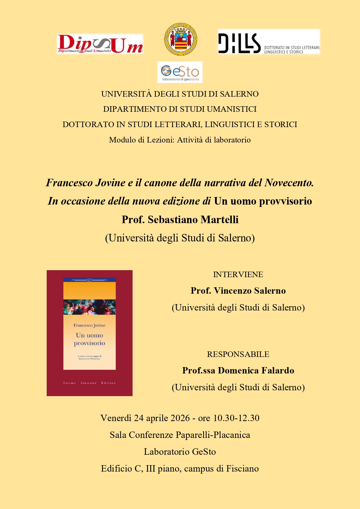 Francesco Jovine e il canone della narrativa del Novecento.  In occasione della nuova edizione di "Un uomo provvisorio"