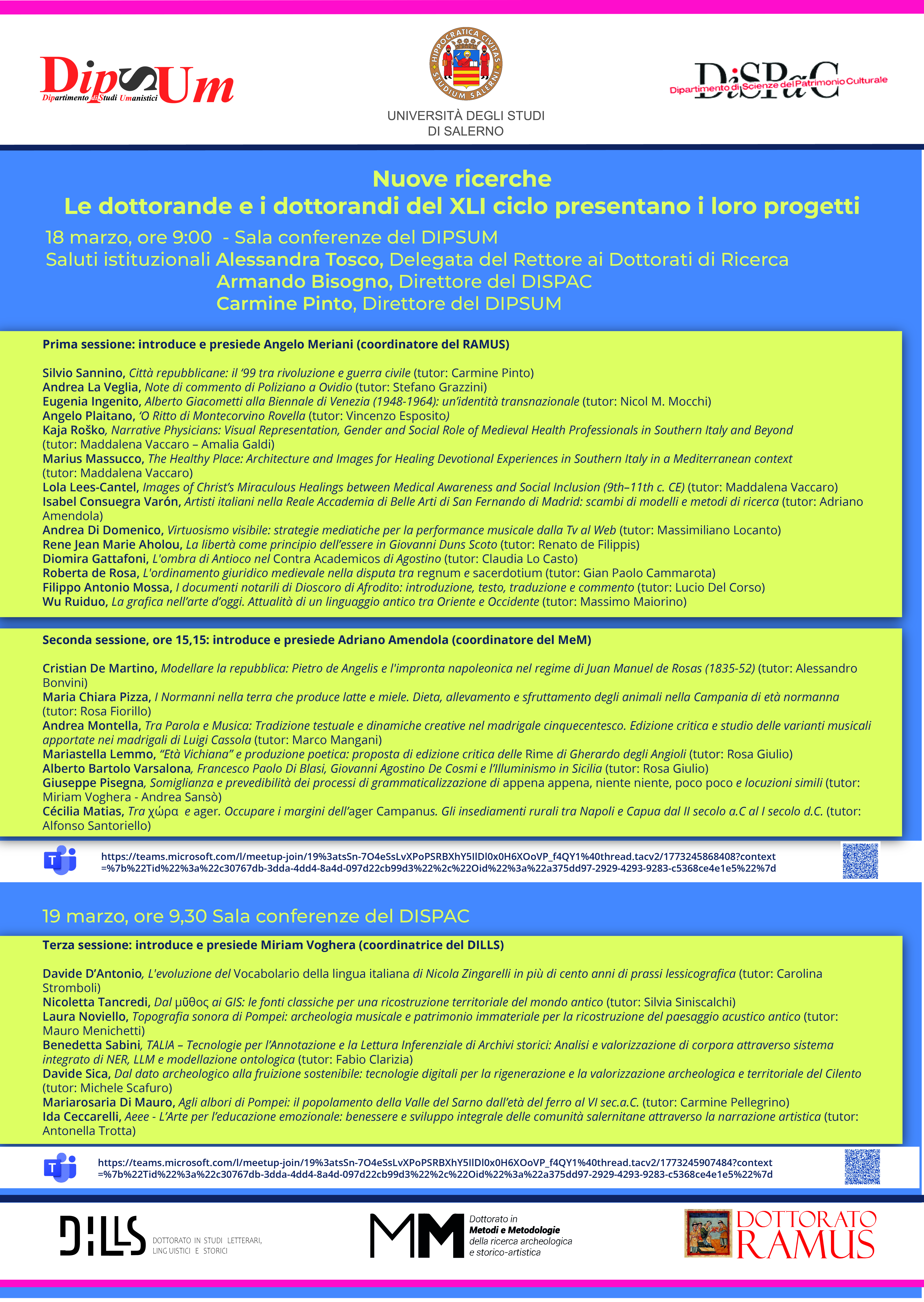 Giornate presentazione dottorandi DILLS, MeM, RAMUS (XLI ciclo) (2)