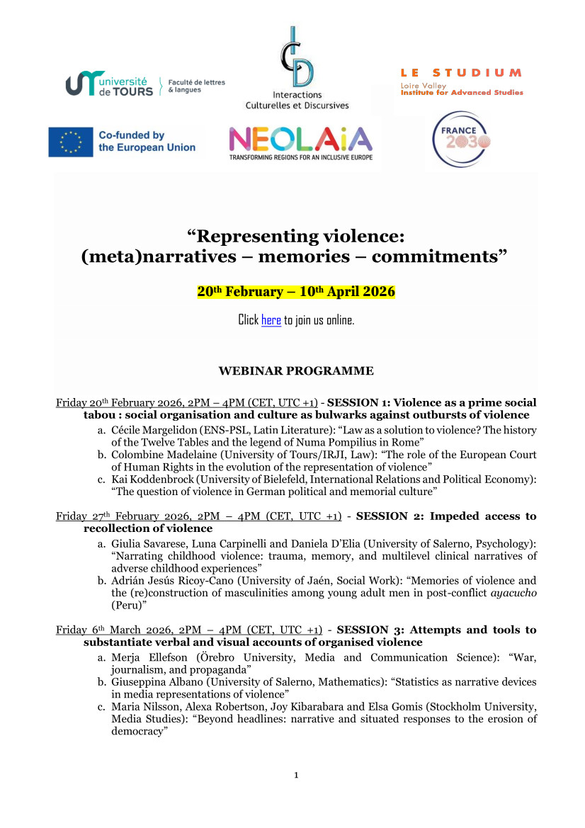 Representing violence: (meta)narratives - memories - commitments