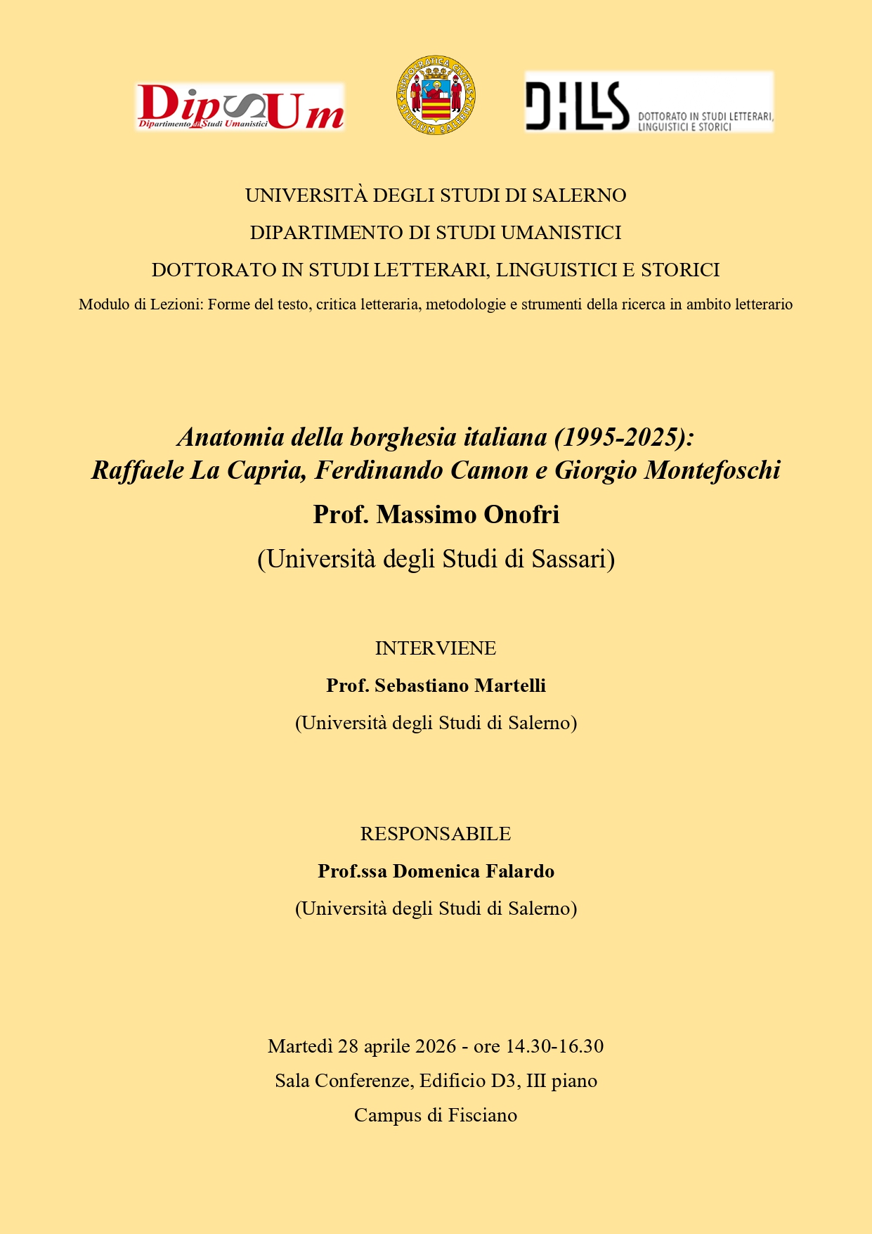 Anatomia della borghesia italiana (1995-2025):  Raffaele La Capria, Ferdinando Camon e Giorgio Montefoschi