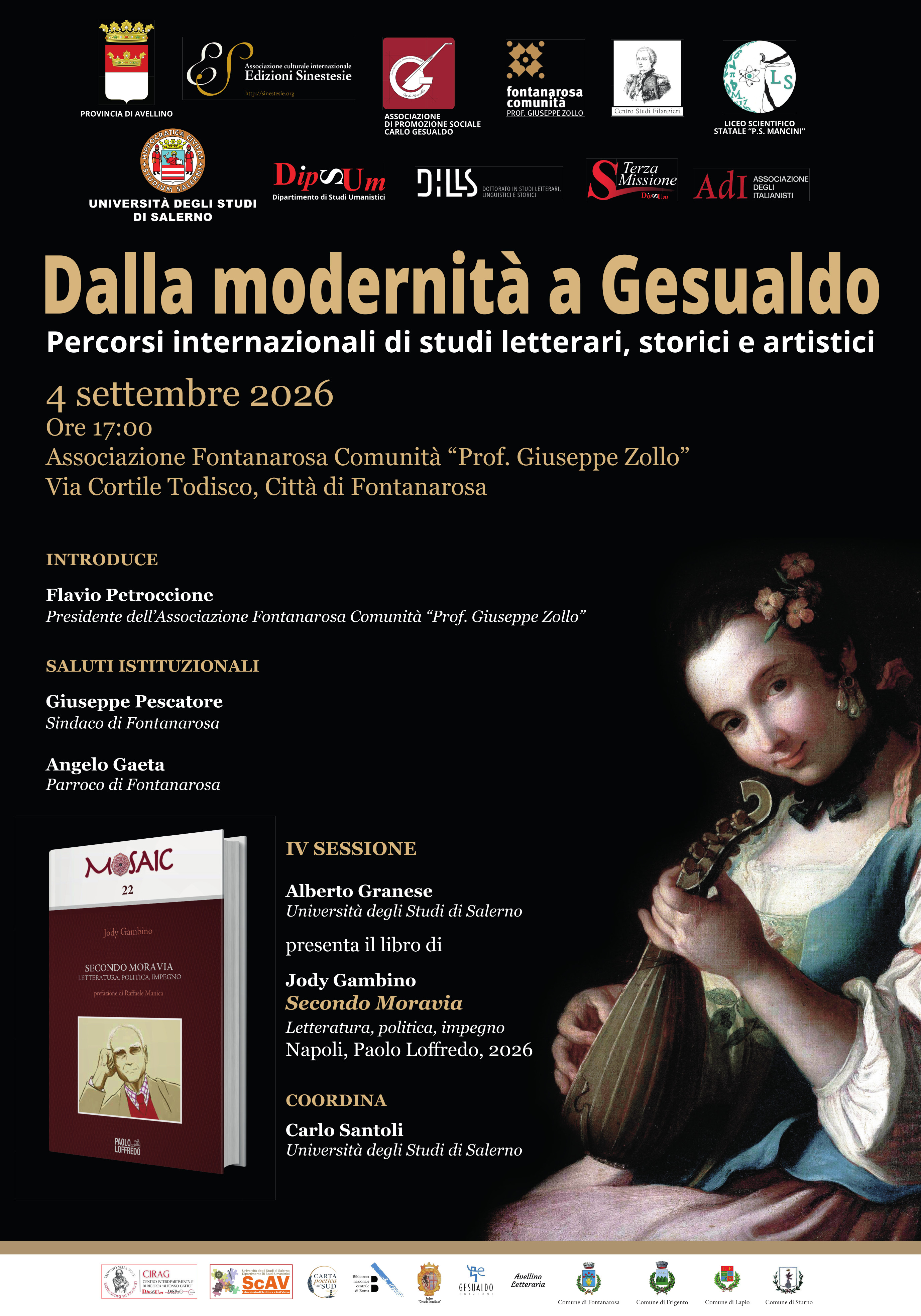 Dalla modernità a Gesualdo - Sessione culturale del 4 settembre 2026
