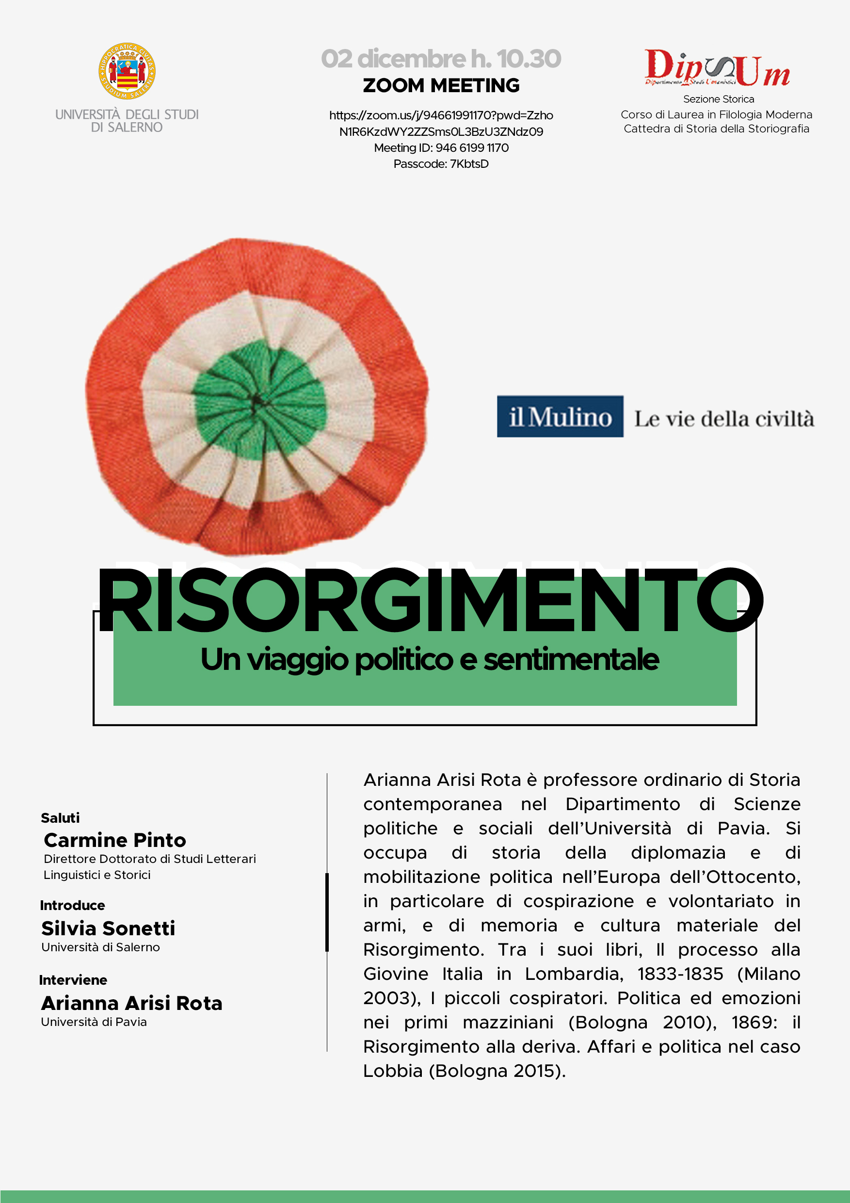 Risorgimento. Un viaggio politico e sentimentale. Presentazione del libro di Arianna Arisi Rota